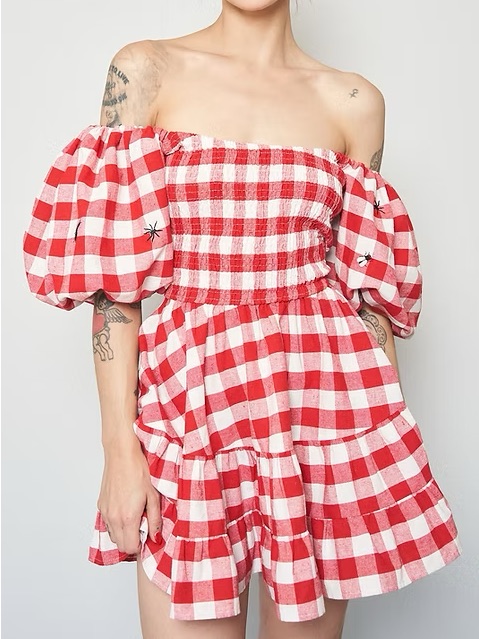 Fashion Brand Company Ruined PicnicRed And White Gingham Dress